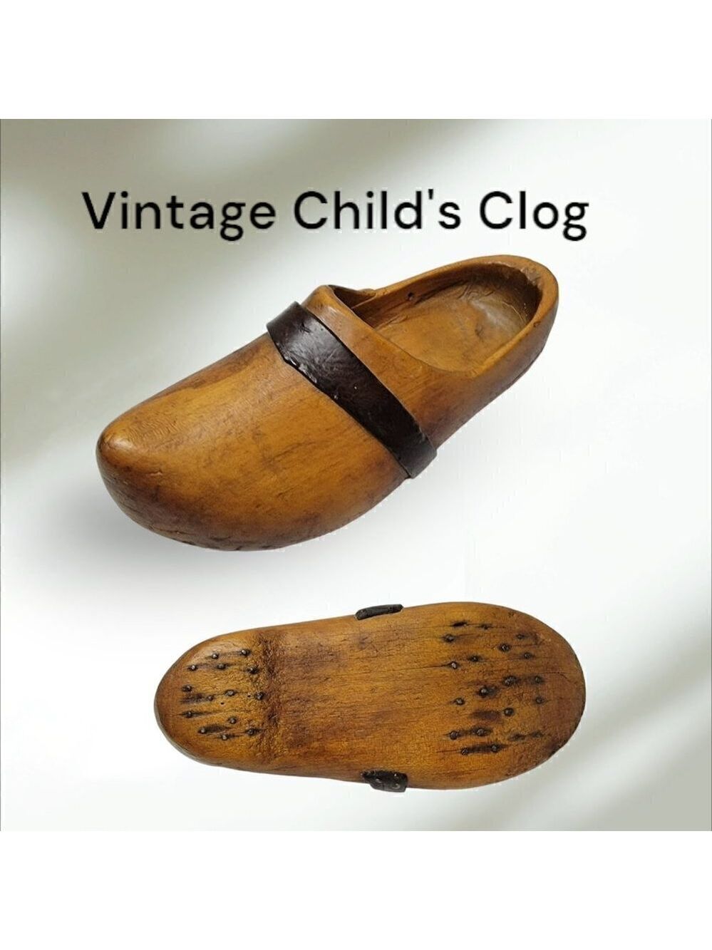 Vintage Child's Wooden Shoe/Clog - Unique and Rare - Super Cute